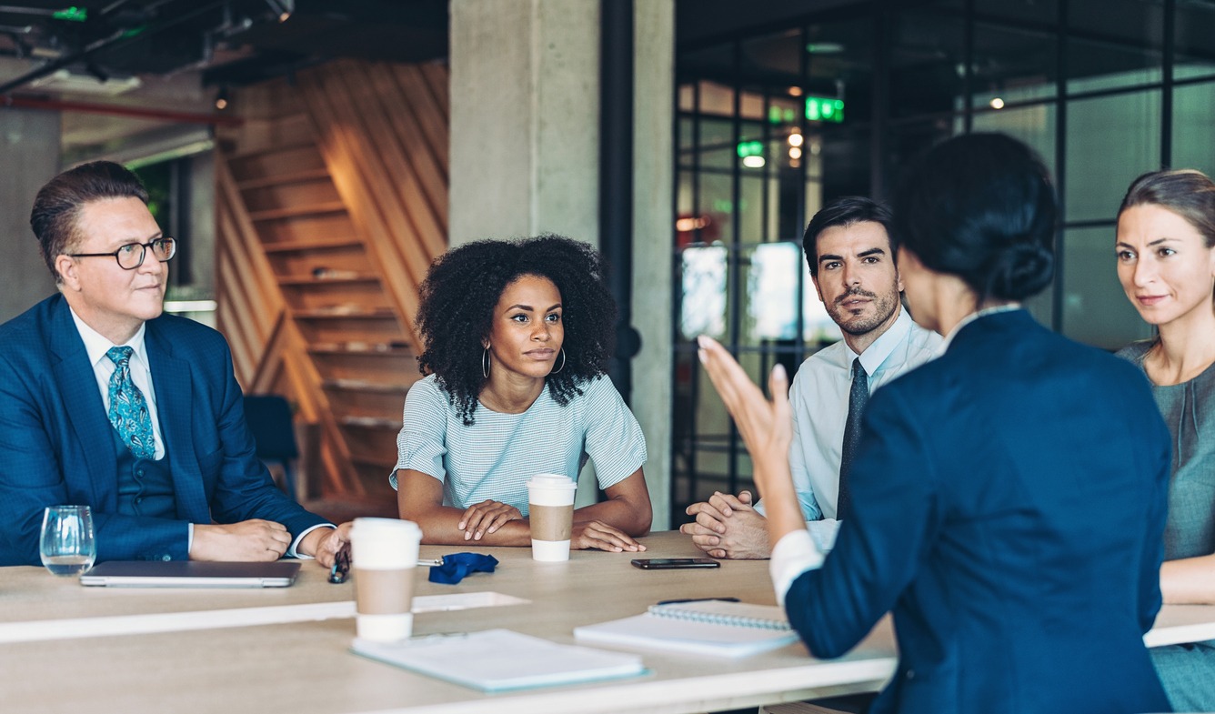 Company management on a meeting